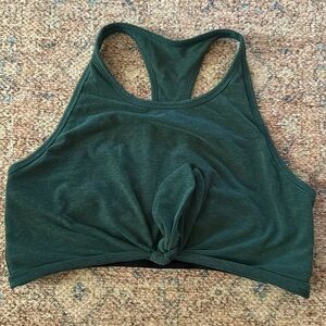 GapFit‎ Breathe Tie-Front Cropped Brami tank yoga sports bra green L